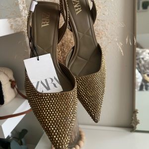 Zara jewel sling back heels